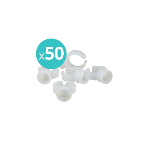 Pigment rings pack of 50 (white and turquoise)